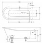 Casa Padrino Luxus Jugendstil Badewanne Wei� / Silber 169 x 73 x H. 77 cm - Freistehende Retro Acryl Badewanne - Retro Badezimmer M�bel