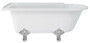 Casa Padrino Luxus Jugendstil Badewanne Wei� / Silber 150 x 75 x H. 65 cm - Freistehende Retro Acryl Badewanne - Nostalgische Retro Badezimmer M�bel