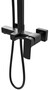 Casa Padrino Luxus Duschgarnitur mit �berkopfbrause und Handbrause Schwarz - Duscharmatur - Duschs�ule - Brausegarnitur - Luxus Badezimmer Accessoires