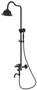 Casa Padrino Luxus Jugendstil Badewannenarmatur mit �berkopfbrause und Handbrause Antik Schwarz H. 147 cm - Retro Badezimmer Duschgarnitur - Duscharmaturen Set