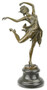 Casa Padrino Luxus Jugendstil Bronze Skulptur T�nzerin mit Marmorsockel Bronzefarben / Schwarz 20 x 15,1 x H. 38,2 cm - Bronzefigur - Dekofigur - Deko Accessoires 