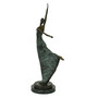 Casa Padrino Luxus Jugendstil Bronze Skulptur Tnzerin Antikgrn Bronze auf Marmorsockel H 53.5 cm - Bronzefigur - Dekofigur - Deko Accessoires