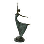 Casa Padrino Luxus Jugendstil Bronze Skulptur Tnzerin Antikgrn Bronze auf Marmorsockel H 53.5 cm - Bronzefigur - Dekofigur - Deko Accessoires