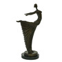 Casa Padrino Luxus Jugendstil Bronze Skulptur T�nzerin Bronze auf Marmorsockel H 53.5 cm - Bronzefigur - Dekofigur - Deko Accessoires