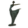 Casa Padrino Luxus Jugendstil Bronze Skulptur T�nzerin Antikgr�n Bronze auf Marmorsockel H 63 cm - Bronzefigur - Dekofigur - Deko Accessoires