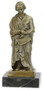 Casa Padrino Luxus Jugendstil Bronze Skulptur Beethoven Bronzefarben / Schwarz 7,4 x 6,5 x H. 17,1 cm - Bronzefigur mit Marmorsockel - Dekofigur - Deko Accessoires 