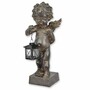 Casa Padrino Jugendstil Deko Skulptur Engel mit Laterne H. 46,4 cm - Weihnachtsdeko 
