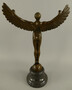 Casa Padrino Luxus Jugendstil Deko Skulptur Icarus Bronze / Schwarz 27 x 12 x H. 40 cm - Bronze Figur mit Marmorsockel - Barock & Jugendstil Bronze Skulpturen