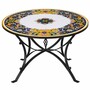 Casa Padrino Luxus Jugendstil Esstisch Wei� / Bunt / Schwarz  140 cm - Runder Gartentisch - Gastronomie M�bel - Made in Italy