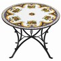Casa Padrino Luxus Jugendstil Esstisch Wei� / Bunt / Schwarz  140 cm - Runder Gartentisch - Gastronomie & Garten M�bel - Made in Italy