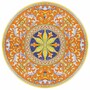 Casa Padrino Luxus Jugendstil Esstisch Orange / Bunt / Schwarz  140 cm - Runder Gartentisch - Gastronomie M�bel - Made in Italy