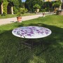 Casa Padrino Luxus Jugendstil Esstisch Wei� / Bunt / Schwarz  120 cm - Runder Gartentisch - Gastronomie M�bel - Made in Italy