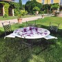 Casa Padrino Luxus Jugendstil Esstisch Wei� / Bunt / Schwarz  120 cm - Runder Gartentisch - Gastronomie M�bel - Made in Italy