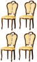 Casa Padrino Luxus Barock Esszimmer Set Braun / Wei� / Gold 48 x 43 x H. 104,5 cm - 4 Esszimmerst�hle - Barock Esszimmerm�bel