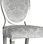 Casa Padrino Luxus Jugendstil Esszimmerstuhl 6er Set Silber / Grau / Silber 51 x 48 x H. 106 cm - Elegante K�chenst�hle mit Muster - Barock & Jugendstil Esszimmer M�bel - Luxus Qualit�t