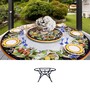 Casa Padrino Luxus Jugendstil Gartentisch Fr�chtegirlande Blau  180 cm - Runder Esstisch aus handbemaltem Lavastein - Gastronomie M�bel - Made in Italy