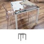 Casa Padrino Luxus Jugendstil Gartentisch Marmoriert Gold 80 x 80 cm - Quadratischer Esstisch aus handbemaltem Lavastein - Gastronomie M�bel - Made in Italy