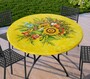 Casa Padrino Luxus Jugendstil Gartentisch Sonnenblumen  100 cm - Runder Esstisch aus handbemaltem Lavastein - Gastronomie M�bel - Made in Italy