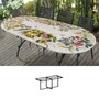 Casa Padrino Luxus Jugendstil Gartentisch Fr�chtekranz 200 x 100 cm - Ovaler Esstisch aus handbemaltem Lavastein - Gastronomie M�bel - Made in Italy