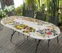 Casa Padrino Luxus Jugendstil Gartentisch Fr�chtekranz 200 x 100 cm - Ovaler Esstisch aus handbemaltem Lavastein - Gastronomie M�bel - Made in Italy