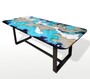 Casa Padrino Luxus Jugendstil Gartentisch Marmoriert Azur 200 x 100 cm - Rechteckiger Esstisch aus handbemaltem Lavastein - Gastronomie M�bel - Made in Italy