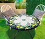 Casa Padrino Luxus Jugendstil Gartentisch Zitronen  100 cm - Runder Esstisch aus handbemaltem Lavastein - Gastronomie M�bel - Made in Italy