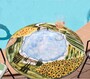 Casa Padrino Luxus Jugendstil Gartentisch Umbrische Landschaft  80 cm - Runder Esstisch aus handbemaltem Lavastein - Gastronomie M�bel - Made in Italy