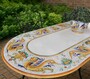 Casa Padrino Luxus Jugendstil Gartentisch Drachenranken 200 x 100 cm - Ovaler Esstisch aus handbemaltem Lavastein - Gastronomie M�bel - Made in Italy