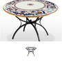 Casa Padrino Luxus Jugendstil Gartentisch Ornamentkranz  120 cm - Runder Esstisch aus handbemaltem Lavastein - Gastronomie M�bel - Made in Italy