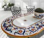 Casa Padrino Luxus Jugendstil Gartentisch Ornamentbord�re 200 x 100 cm - Ovaler Esstisch aus handbemaltem Lavastein - Gastronomie M�bel - Made in Italy