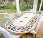 Casa Padrino Luxus Jugendstil Gartentisch Ornamentbord�re 250 x 120 cm - Ovaler Esstisch aus handbemaltem Lavastein - Gastronomie M�bel - Made in Italy