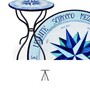 Casa Padrino Luxus Jugendstil Gartentisch Windrose Blau  60 cm - Runder Esstisch aus handbemaltem Lavastein - Gastronomie M�bel - Made in Italy