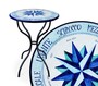 Casa Padrino Luxus Jugendstil Gartentisch Windrose Blau  60 cm - Runder Esstisch aus handbemaltem Lavastein - Gastronomie M�bel - Made in Italy