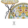 Casa Padrino Luxus Jugendstil Gartentisch Bl�tenranken  80 cm - Runder Esstisch aus handbemaltem Lavastein - Gastronomie M�bel - Made in Italy