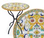 Casa Padrino Luxus Jugendstil Gartentisch Bl�tenranken  80 cm - Runder Esstisch aus handbemaltem Lavastein - Gastronomie M�bel - Made in Italy