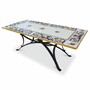 Casa Padrino Luxus Jugendstil Garten Esstisch Wei� / Bunt / Schwarz 200 cm - Made in Italy