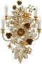 Casa Padrino Luxus Jugendstil Kristall Wandleuchte Rosen & Blumen Silber / Gold 42 x 18 x H. 65 cm - Barock & Jugendstil Wandleuchten 