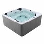 Casa Padrino Luxus Outdoor Jacuzzi Wei� / Schwarz / Grau 200 cm - Garten Whirlpool