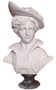 Casa Padrino Luxus Jugendstil Marmor Deko B�ste Dame Wei� H. 60 cm 