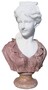 Casa Padrino Luxus Jugendstil Marmor Deko B�ste Frau Wei� / Braun H. 60 cm 
