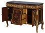 Casa Padrino Luxus Barock Massivholz Kommode mit Marmorplatte Dunkelbraun / Gold / Schwarz - Prunkvolle Barock M�bel