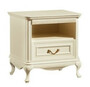Casa Padrino Luxus Jugendstil Nachtkommode Cremefarben 60 x 45,6 x H. 60,8 cm - Eleganter Massivholz Nachttisch mit Schublade - Barock & Jugendstil Schlafzimmer M�bel