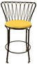 Casa Padrino Luxus Jugendstil Schmiedeeisen Barstuhl mit Sitzkissen Schwarz / Gelb H. 110 cm 