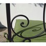 Casa Padrino Luxus Jugendstil Schmiedeeisen Gartenstuhl mit Sitzkissen Schwarz / Gr�n H. 105 cm