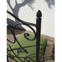 Casa Padrino Luxus Jugendstil Schmiedeeisen Gartenstuhl mit Sitzkissen Schwarz / Gr�n H. 105 cm