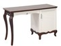 Casa Padrino Luxus Art Deco Schreibtisch mit T�r und Schublade Wei� / Dunkelbraun 136,3 x 48 x H. 78,2 cm - B�rom�bel 