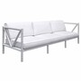 Casa Padrino Luxus Schmiedeeisen Sofa Grau / Wei� 280 cm - Hotel & Garten Sofa