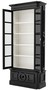 Casa Padrino Luxus Vitrine Schwarz / Wei� 113 x 46 x H. 240 cm - Massivholz Vitrinenschrank - Wohnzimmerschrank mit 2 Glast�ren und Schublade - Luxus Qualit�t