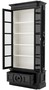 Casa Padrino Luxus Vitrine Schwarz / Wei� 113 x 46 x H. 240 cm - Massivholz Vitrinenschrank - Wohnzimmerschrank mit 2 Glast�ren und Schublade - Luxus Qualit�t