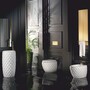 Casa Padrino Luxus WC Hochglanz Wei� / Gold 42 x 58 x H. 39 cm - Luxus Badezimmer Zubeh�r - Made in Italy